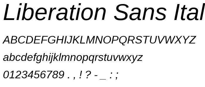 Liberation Sans Italic font